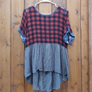 Buffalo Plaid Peplum Top
